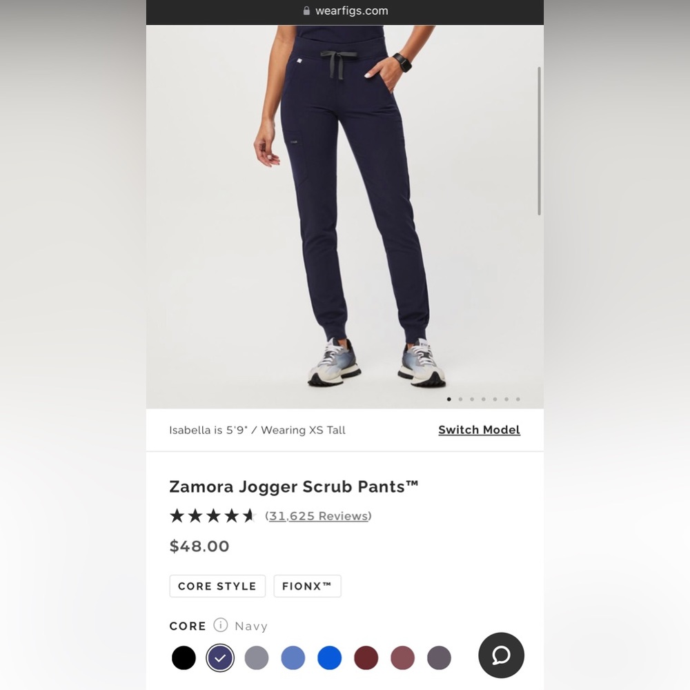 FIGS Clothing Zamora Jogger Scrub Pants-Navy Blue-Regular-Small